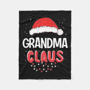 Grandma Santa Claus Christmas Matching Costume Fleece Blanket
