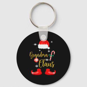 Grandma Santa Claus Funny Family Christmas Pjs For Keychain