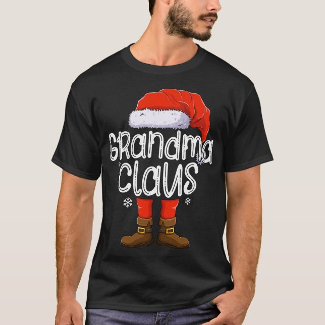Grandma Santa Claus Matching Christmas Family Grou T-Shirt (Front)
