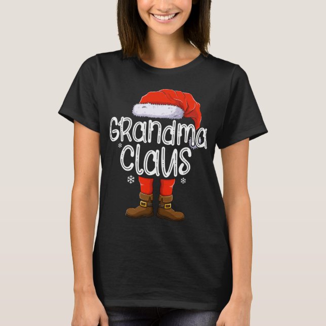 Grandma Santa Claus Matching Christmas Family Grou T-Shirt (Front)