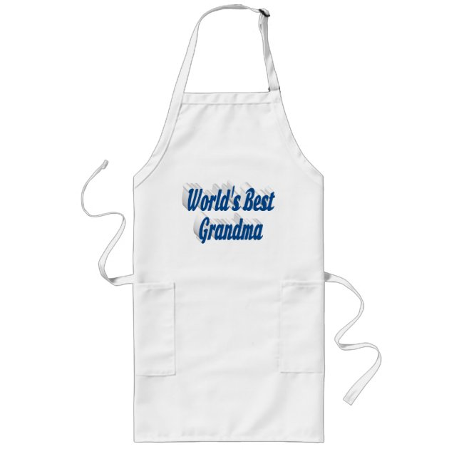 Grandma sea blue text  Mothers Day Long Apron (Front)