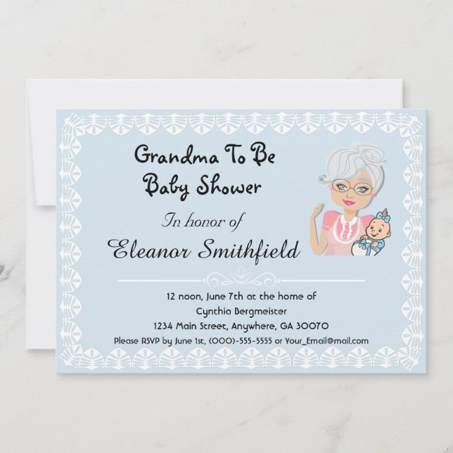 GrandMa sera une invitation Baby shower (Devant)