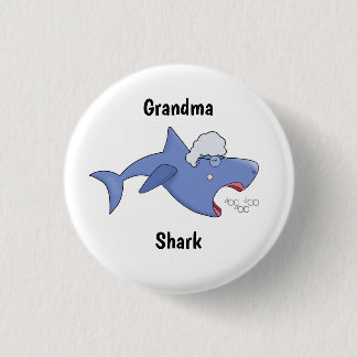 Grandma Shark, Baby shark, doo doo, song badge 1 Inch Round Button