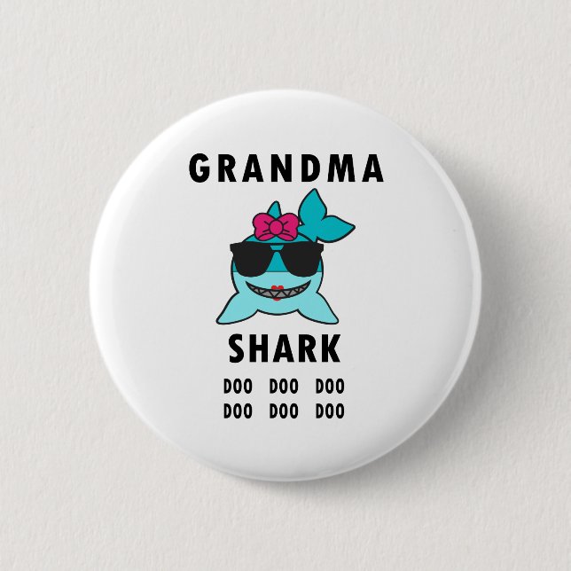 Grandma Shark Doo Doo Doo 2 Inch Round Button (Front)