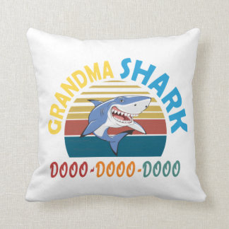 Grandma Shark doo dooo dooo Throw Pillow
