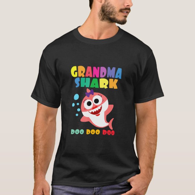Grandma Shark T-Shirt Doo Doo Funny Baby Mommy Kid (Front)
