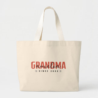 Grandma Since 20XX Modern, Clean Contemporary Large Tote Bag