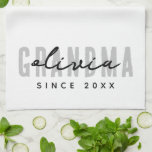 Grandma Since 20XX Modern Simple Preppy Kitchen Towel<br><div class="desc">This simple and modern design is composed of san serif typography.</div>
