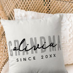 Grandma Since 20XX Modern Simple Preppy Throw Pillow<br><div class="desc">This simple and modern design is composed of san serif typography.</div>