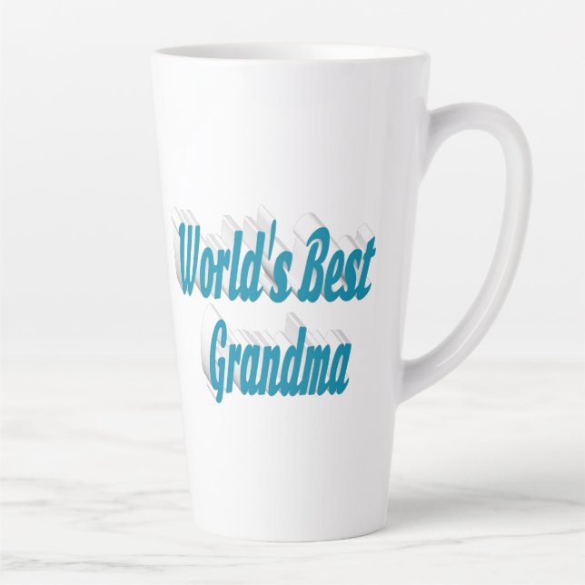 Grandma sky blue typography  latte mug (Right)