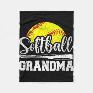 Grandma Softball Player Game Day Mother#39; #39;s Fleece Blanket