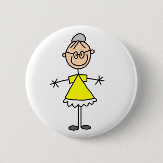 Grandma Stick Figure Button