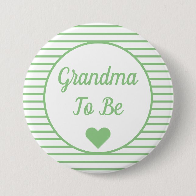Grandma To Be Baby Shower Button (Front)
