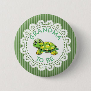 Grandma to be Baby Shower Button Turtle themed