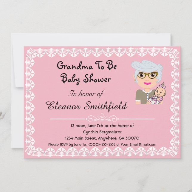 GrandMa To Be Baby Shower Invitation (Front)