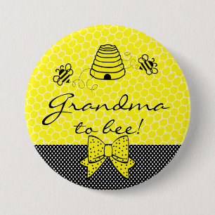 Grandma To Be Bee 3 Inch Round Button