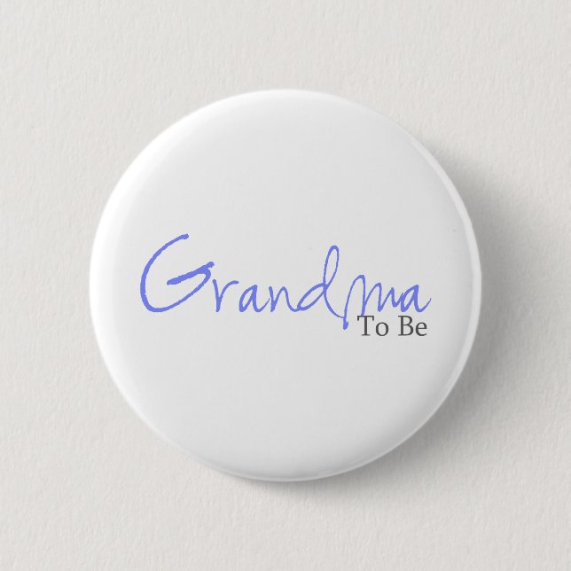 Grandma To Be (Blue Script) 2 Inch Round Button (Front)