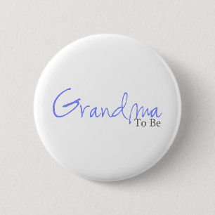 Grandma To Be (Blue Script) 2 Inch Round Button