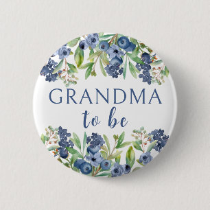 Grandma to be blueberry baby shower button