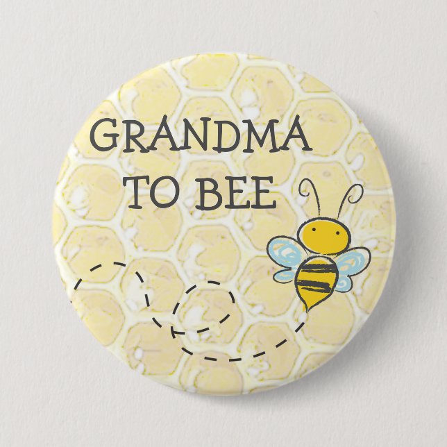 GRANDMA to Be Bumblebee Baby Shower Button (Front)