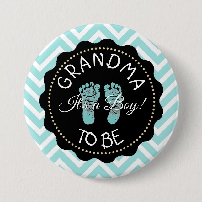 Grandma to be Chevron Baby Shower button (Front)