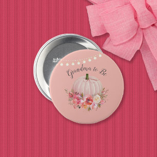 Grandma To Be Elegant Pumpkin Baby Shower 3 Inch Round Button