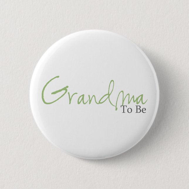 Grandma To Be (Green Script) 2 Inch Round Button (Front)