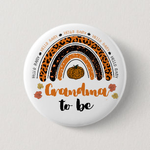 Grandma To Be Hello Baby Girl Pumpkin Baby Shower 2 Inch Round Button