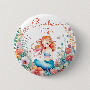 Grandma To Be Mermaid Baby Shower  2 Inch Round Button