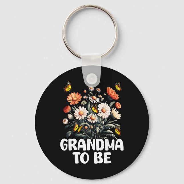 Grandma To Be, New Baby Pregnancy Announcement Rev Keychain (Front)