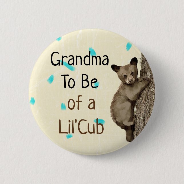 Grandma to be of a Little Cub Baby Shower 2 Inch Round Button (Front)