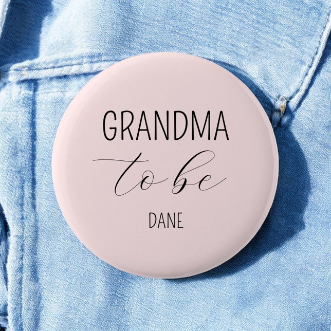Grandma to Be Pink Baby Shower Button (Creator Uploaded)