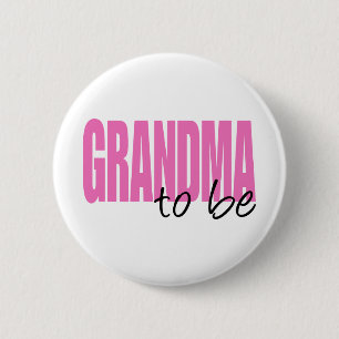 Grandma To Be (Pink Block Font) 2 Inch Round Button