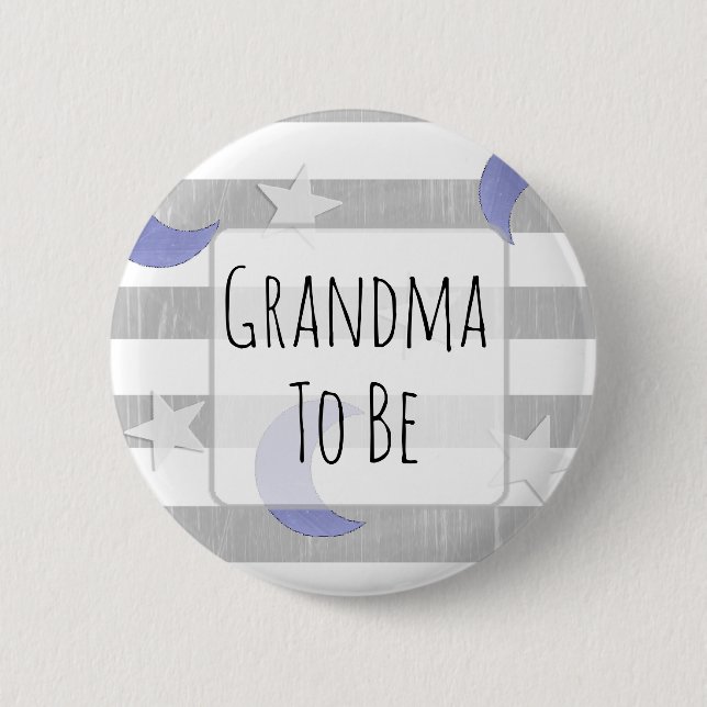 Grandma to be Stars and Moon Baby Shower 2 Inch Round Button (Front)