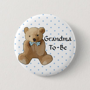 Grandma To Be Teddy Bear Baby Shower Button