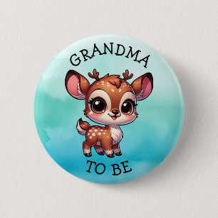 Grandma To Be   Woodland Creatures Baby Shower  2 Inch Round Button