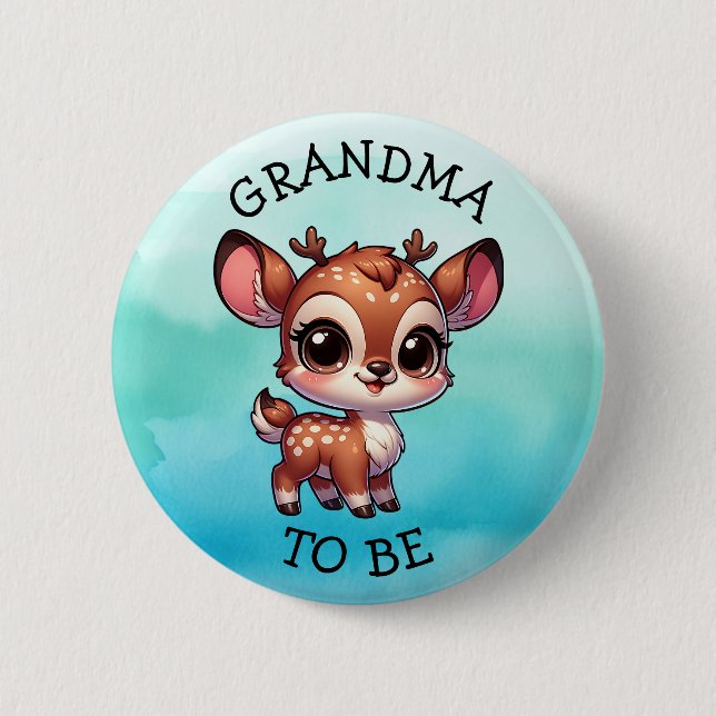 Grandma To Be | Woodland Creatures Baby Shower  2 Inch Round Button (Front)
