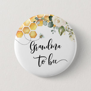 Grandma to bee baby shower button