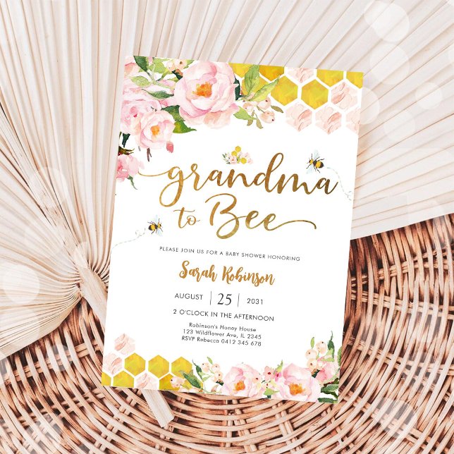 Grandma to Bee Baby Shower Invitation (Creator Uploaded)