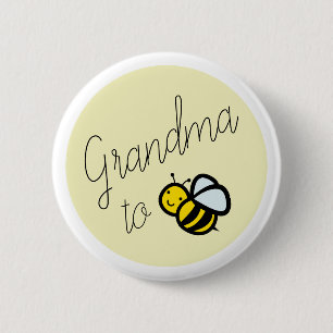 Grandma to Bee Baby Shower Yellow Button