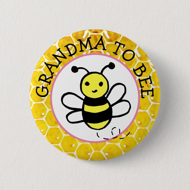 Grandma to Bee Boy's Baby Shower 2 Inch Round Button (Front)