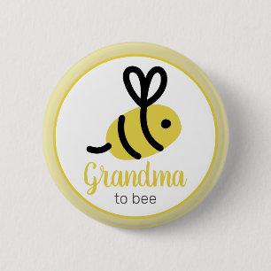 Grandma To Bee Honey Bee Baby Shower Button