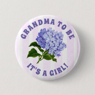 Grandma to Purple Lilacs  Baby shower 2 Inch Round Button