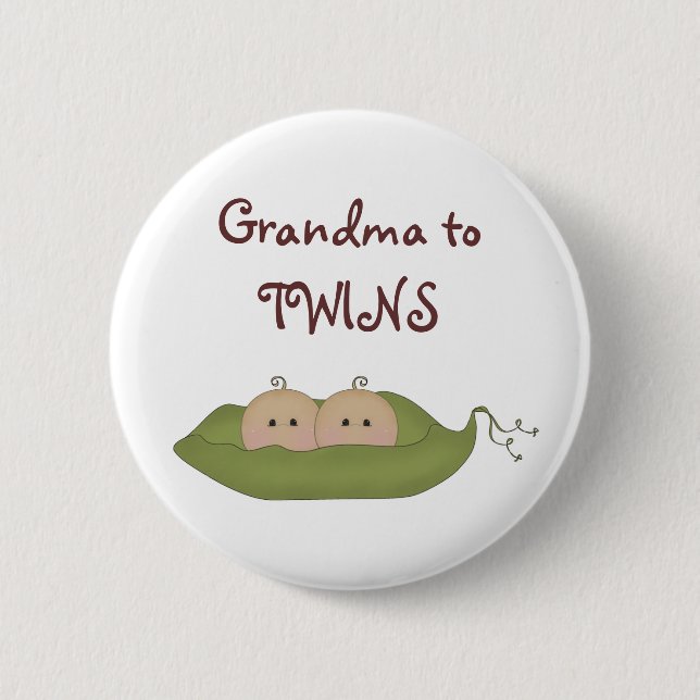 Grandma toTWINS 2 Inch Round Button (Front)