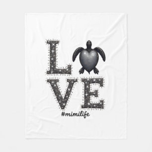 Grandma Turtle - Love Mimi Life Sea Turtle, Mimi T Fleece Blanket