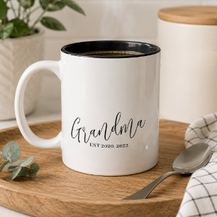 Grandma typography Established New Grandma Gift Two-Tone Coffee Mug