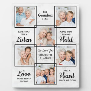 Grandma Unique Photo Collage Plaque