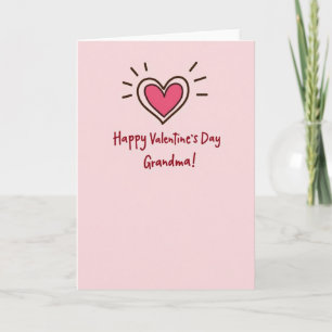 Grandma Valentines Pink Heart Card