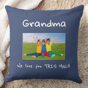 Grandma We Love You Fun Kids Photo Christmas Gift Throw Pillow