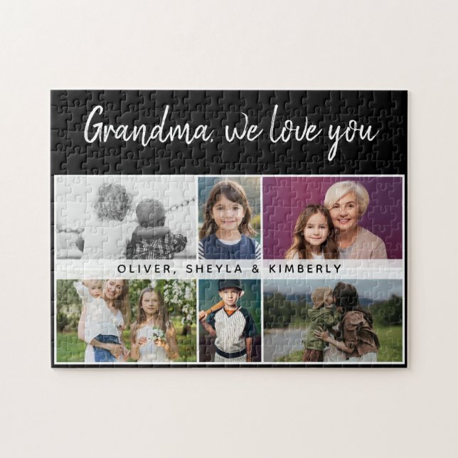 Grandma we love you Grandchildren 6 Photo Collage Jigsaw Puzzle (Horizontal)